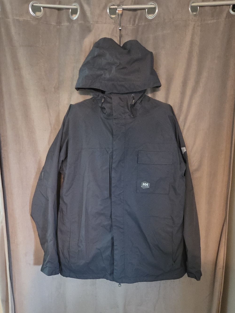 NWT XL Helly Hansen Men's Gray Hooded Waterproof Jacket